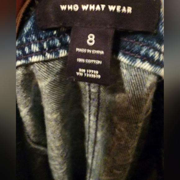 💥SALE💥Who What Wear Sz 8 Midi Jean Denim Skirt Blue Acid Wash Stonewash - Picture 7 of 8